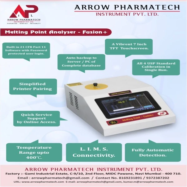 Melting Point Apparatus - Fusion & Fusion + by ARROW PHARMATECH